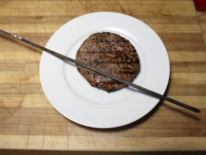Using a skewer to create grill marks