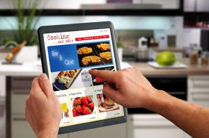 a cooking website on a tablet