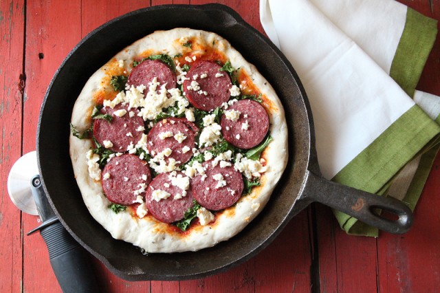 Summer Outdoor Cooking: Skillet Kale and Sausage Pizza | Food Bloggers of Canada