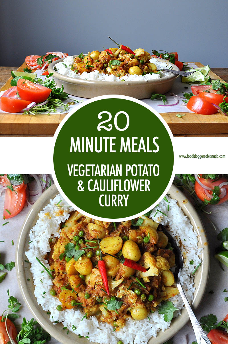20 Minute Meals Vegetarian Cauliflower Potato Curry | Food Bloggers of Canada