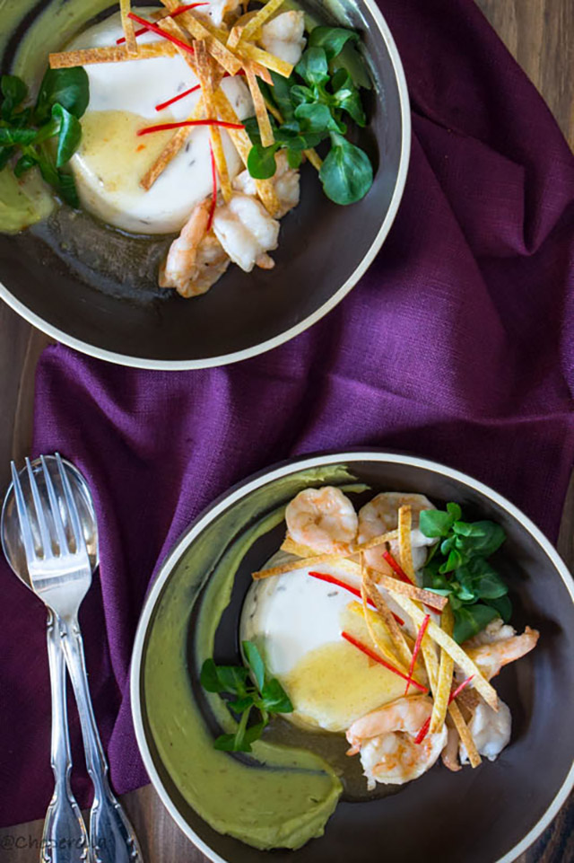 Savoury Panna Cotta with Lime Cumin Shrimp | Food Bloggers of Canada