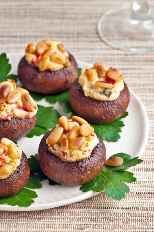Goat Cheese Stuffed Mushroom Caps | Food Bloggers of Canada