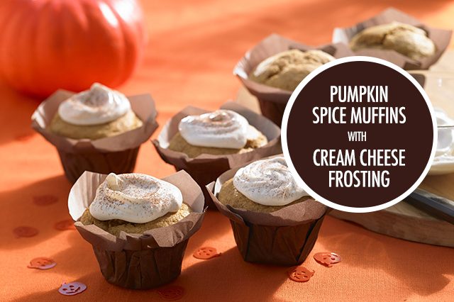 Pumpkin Spice Muffins with Cream Cheese Frosting