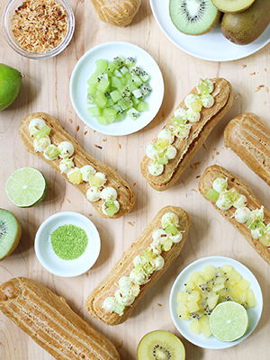 Kiwi Lime Coconut Eclairs | Food Nouveau