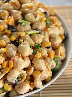 Spicy Southwest Pasta and Corn Salad with Chili Lime Dressing | Jo and Sue