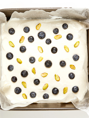 Blueberry Pistachio Frozen Yogurt Bark | Bite Me More