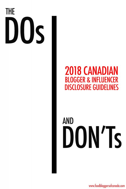 Canadian Blogger and Influencer Disclosure Guidelines | Food Bloggers of Canada