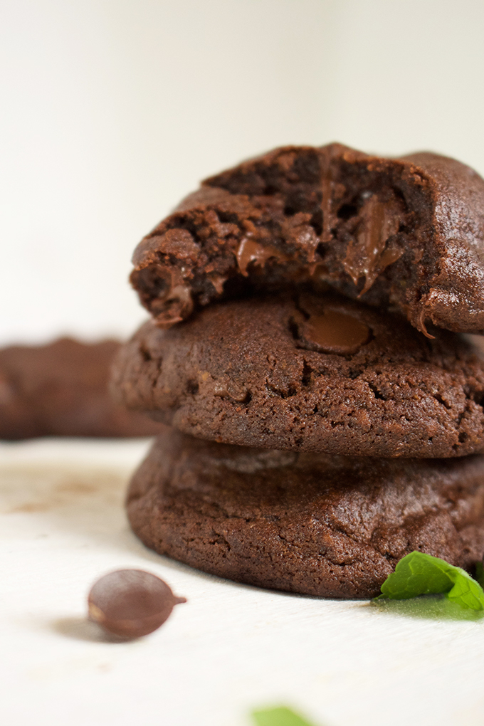 A Stack of Chocolate Mint Cookies