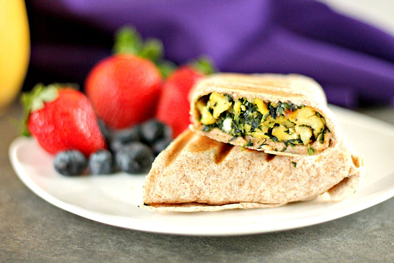 Spinach Egg and Feta Wrap