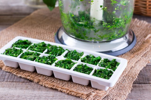 Herb ice cubes