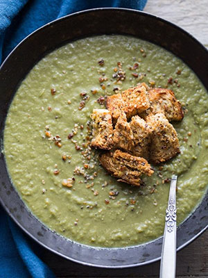 Spicy Sweet Green Pea Soup