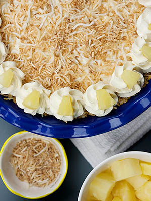 No Bake Pineapple Coconut Cream Pie