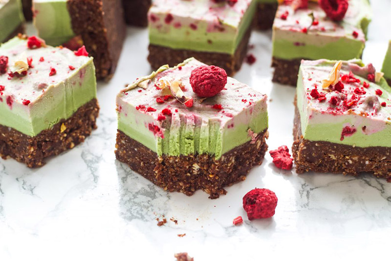 Vegan Matcha Cheesecake Squares | Holistic Foodie