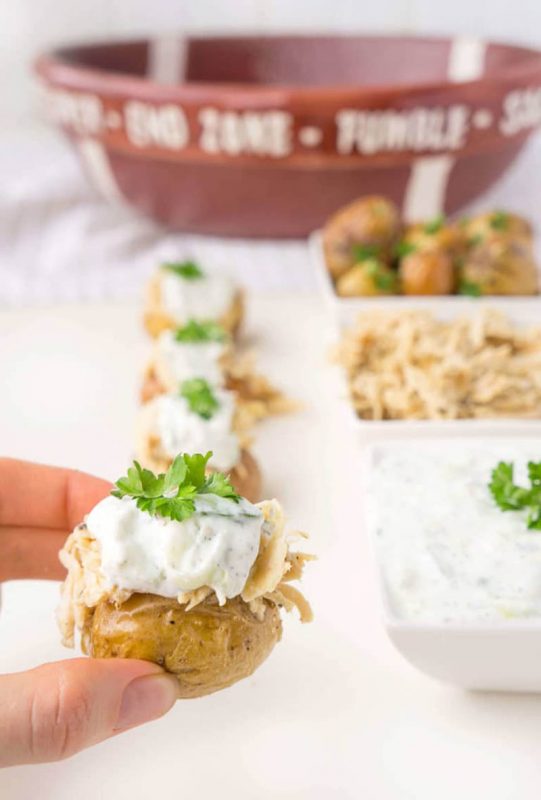 Stuffed Chicken Gyros Touchdown Taters | Haute & Healthy