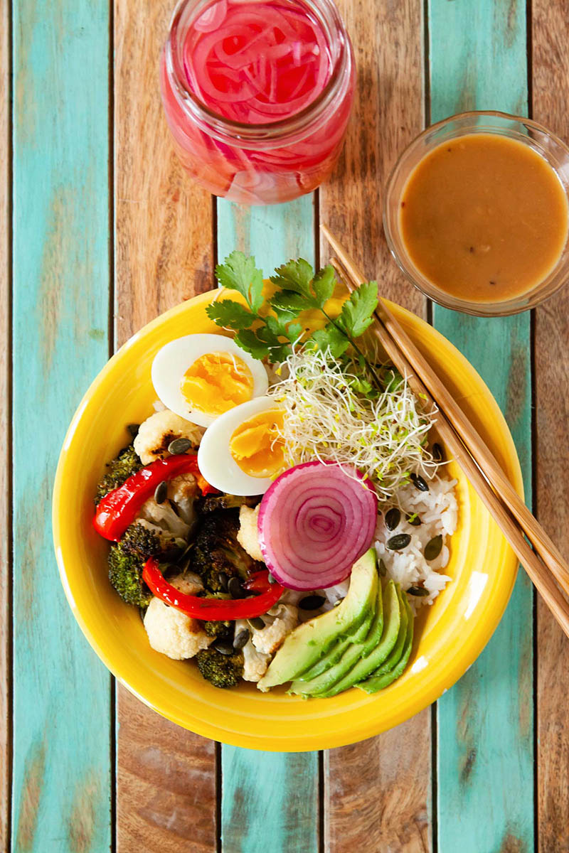 Roasted Veggie Miso Rice Bowl | Food Bloggers of Canada