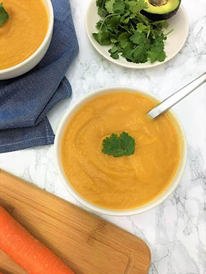 Carrot Cauliflower Soup with Dill & Sage | This Healthy Kitchen