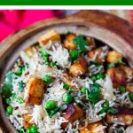 Fragrant Cilantro Rice with Paneer and Peas | Food Bloggers of Canada