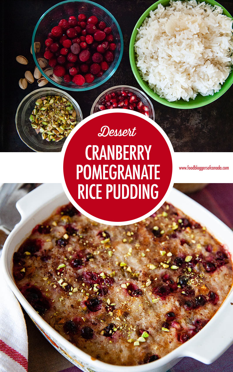 Cranberry Pomegranate Rice Pudding | Food Bloggers of Canada