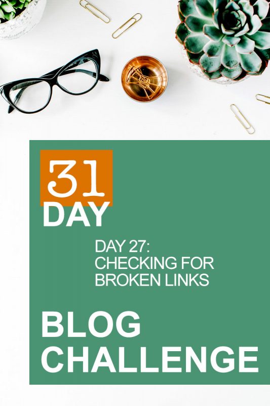 31 Day Blog Challenge Day 27: Checking For Broken Links