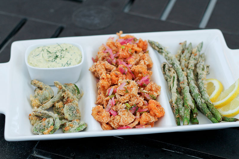 Paleo Calamari and Battered Fiddleheads and Asparagus | The Primal Desire