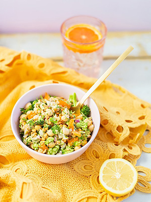 Vegan Power Salad with Dill Lemon Dressing | Justine Celina