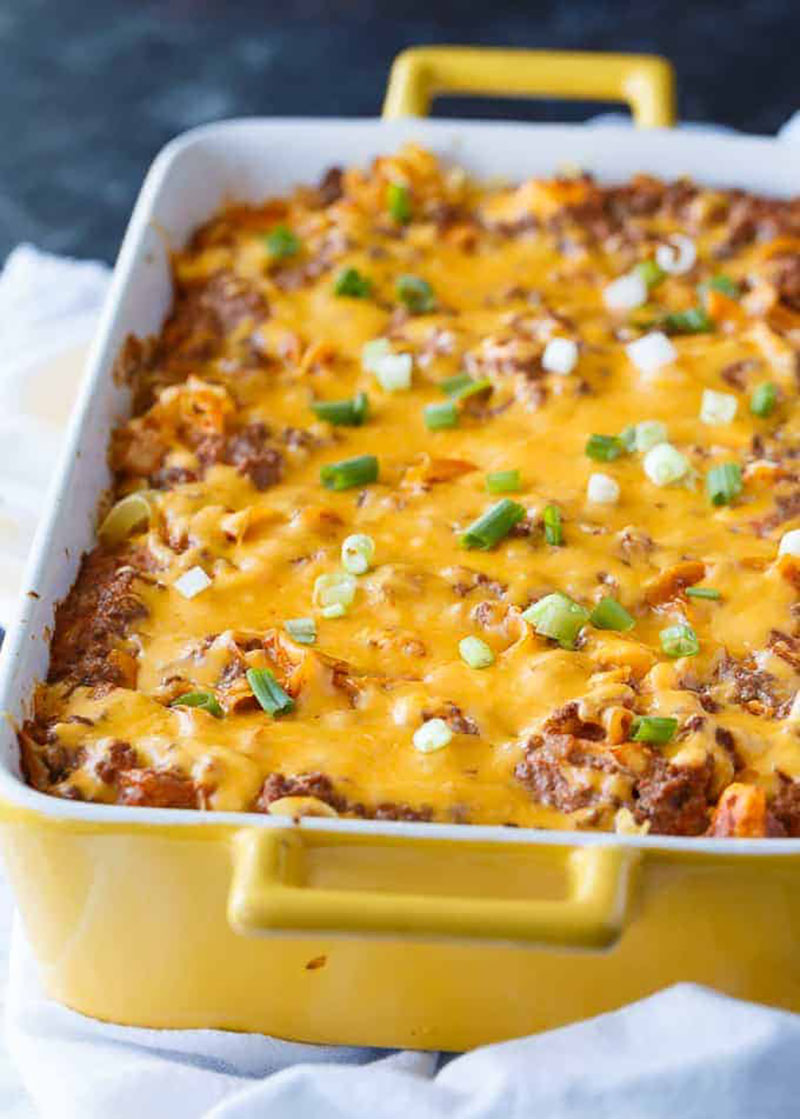 Baked beef noodle casserole