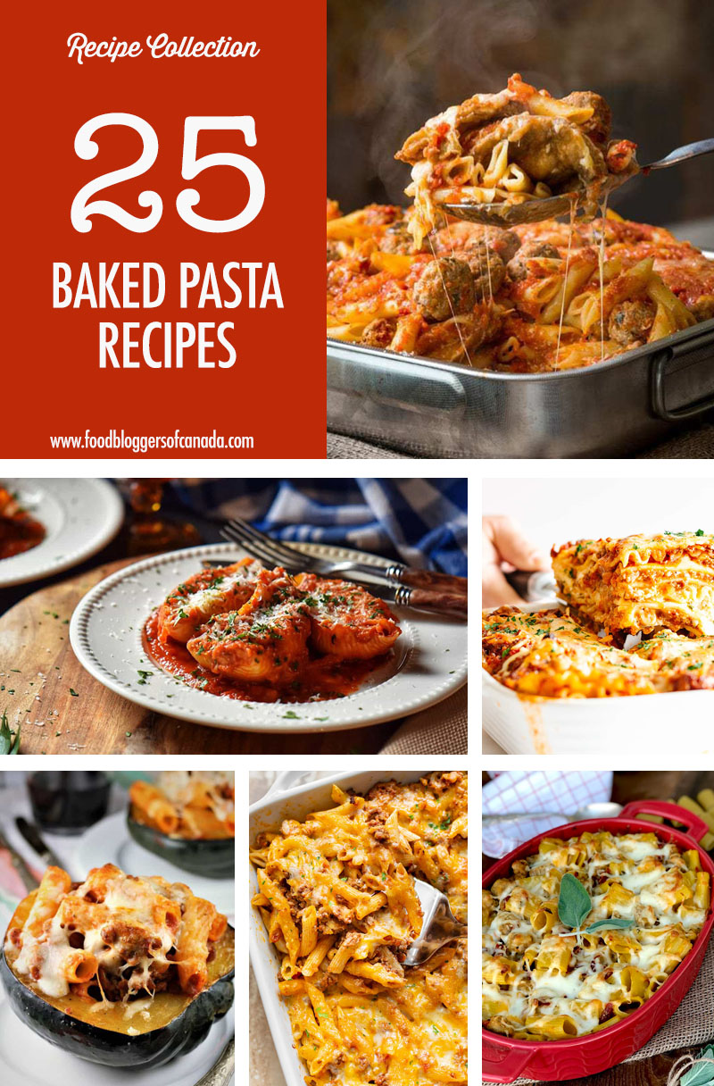 Collage of 6 baked pasta recipes