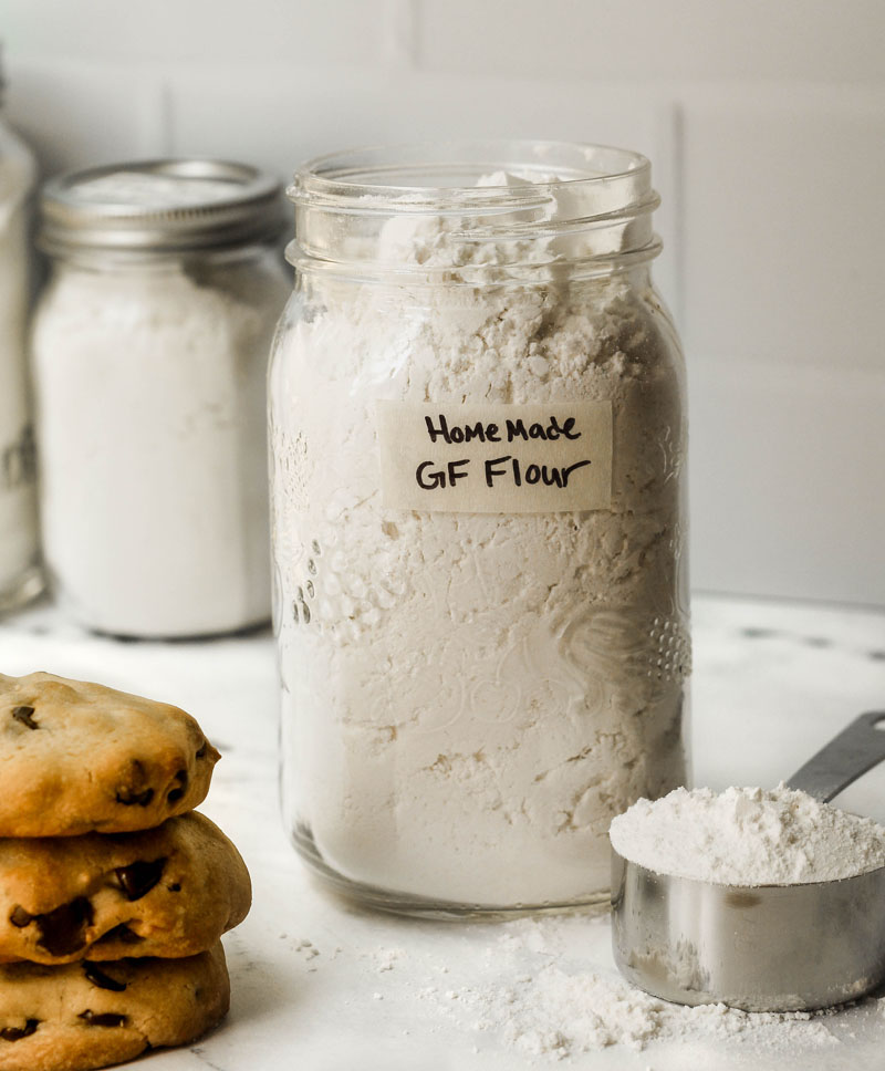 Gluten free flour in a jar