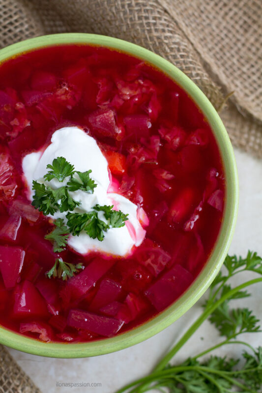 Soup with beets.