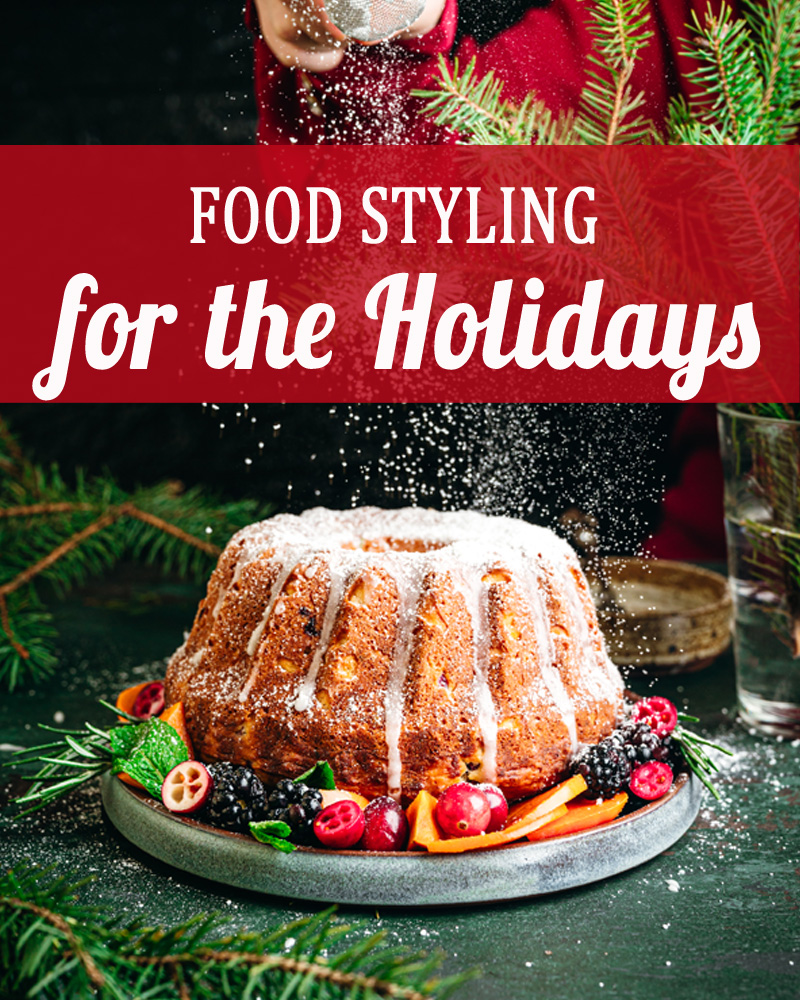 Christmas bundt cake topped with fruits.