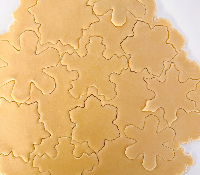 Cutting out cookie stars